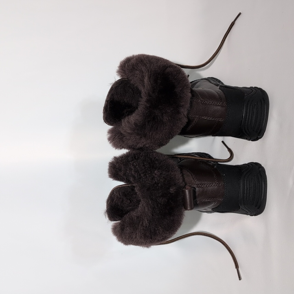 UGG Dark Brown Lace-Up Winter Boots - Picture 4 of 11